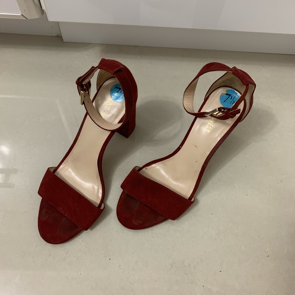 Nine West Red Heels Suede